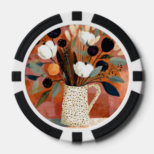 Dark Fall Sprigs Speckled Pitcher Poker Chips