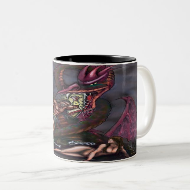 Dark Fantasy Art Two-Tone Coffee Mug (Front Right)