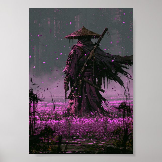 Dark Fantasy Blue-Robed Samurai  Poster (Front)