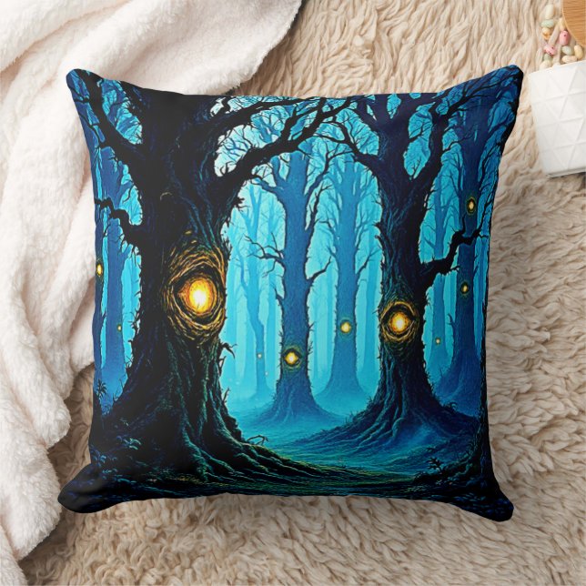 Dark Fantasy Eyeball Forest Design Cushion (Blanket)