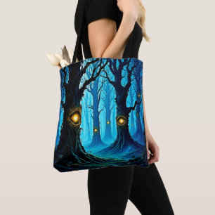 Dark Fantasy Eyeball Forest Design Tote Bag