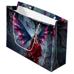 Dark Fantasy Fairy Queen with Butterfly Wings Large Gift Bag