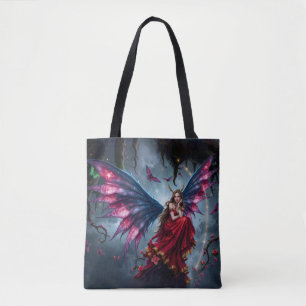 Dark Fantasy Fairy Queen with Butterfly Wings Tote Bag
