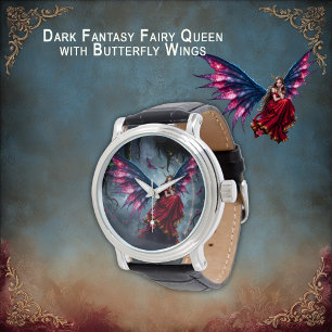 Dark Fantasy Fairy Queen with Butterfly Wings Watch