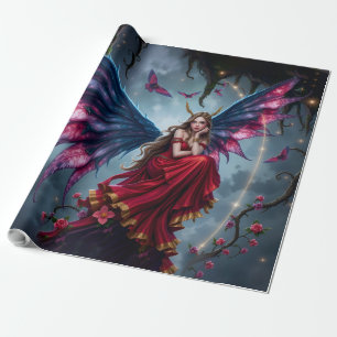 Dark Fantasy Fairy Queen with Butterfly Wings Wrapping Paper