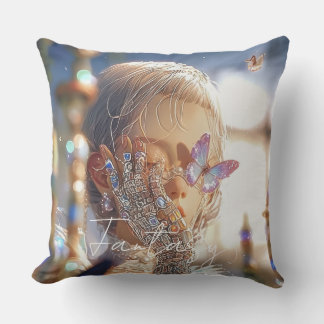 Dark Fantasy Girl - Downtown Aesthetic Cushion