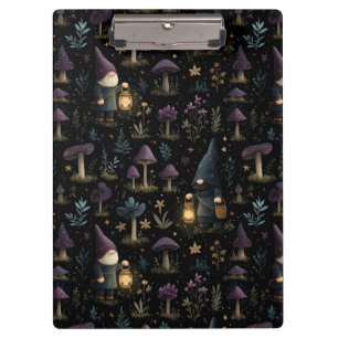 Dark Fantasy Gnome and Mushroom Pattern Clipboard