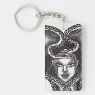 Dark Fantasy Gorgon Snake Woman Keychain