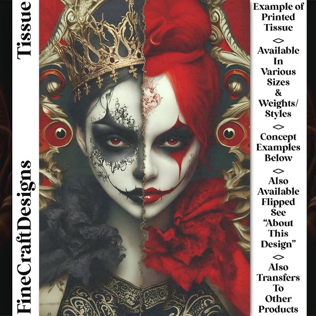 Dark Fantasy Gothic Queen Art DA4L Decoupage Tissue Paper (Creator Uploaded)