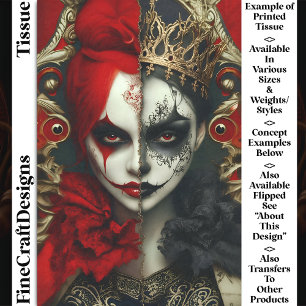 Dark Fantasy Gothic Queen Art DA4R Decoupage Tissue Paper