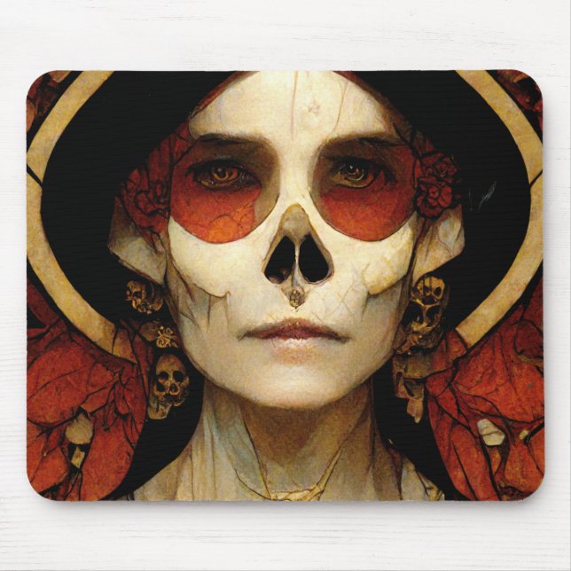 Dark Fantasy Gothic Skull Woman 2 Mouse Pad (Front)