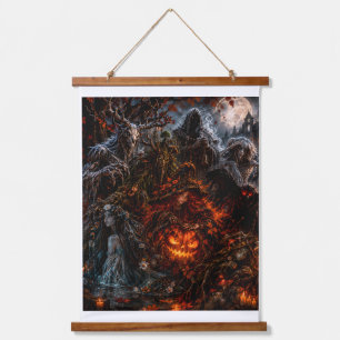 Dark Fantasy Gothic Witch & Halloween Tapestry