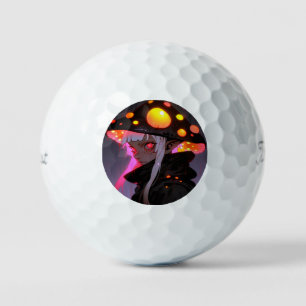 Dark Fantasy Mushroom Elf Anime Girl Golf Balls
