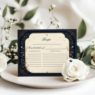 Dark Fantasy New Chapter Bridal Shower Recipe card