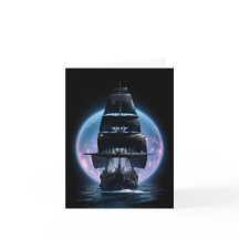 Dark Fantasy Sailing Ship Bon Voyage Card