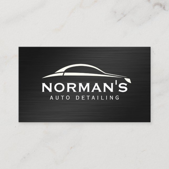 Dark faux metallic automotive  business card (Front)