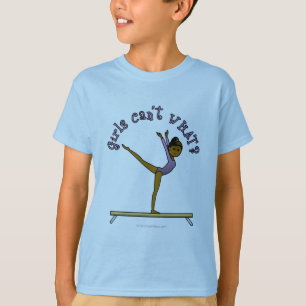 Dark Female Gymnast on Balance Beam T-Shirt