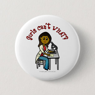 Dark Female Scientist 6 Cm Round Badge