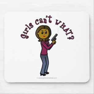 Dark Female Sharpshooter Mouse Pad