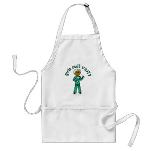 Dark Female Surgeon in Green Scrubs Standard Apron