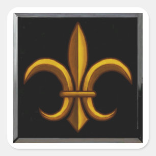 Dark Fleur De Lis Square Stickers