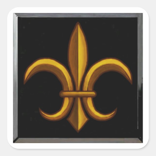Dark Fleur De Lis Square Stickers (Front)