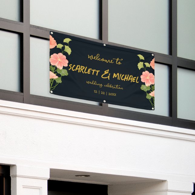 Dark Floral  Banner (Outside Building)