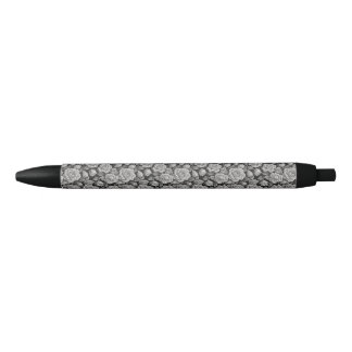 Dark Floral Black Grey Roses Aesthetic Ink Pen