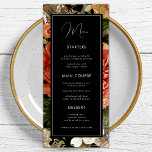 Dark Floral Botanical Elegant Romantic Wedding Menu<br><div class="desc">This elegant wedding menu featuring custom text and dark floral background would make a wonderful addition to your party! Easily change the text by clicking on the "personalise this template" option.</div>