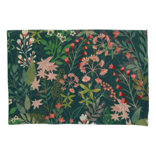 Dark Floral Botanical Seamless Pattern Pillowcase