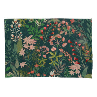 Dark Floral Botanical Seamless Pattern Pillowcase