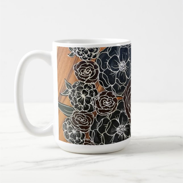 Dark Floral Coffee Mug (Left)