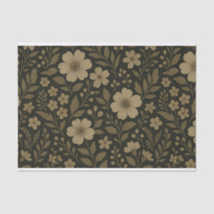 Dark Floral Cottagecore Whimsical Watercolor  Tissue Paper
