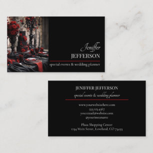 Dark Floral event wedding planner Business Card