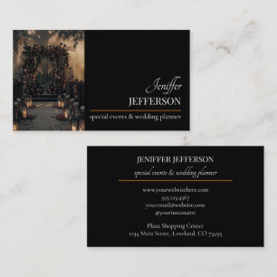 Dark Floral event wedding planner Business Card