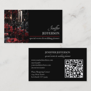 Dark Floral event wedding planner Business Card