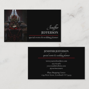 Dark Floral event wedding planner Business Card