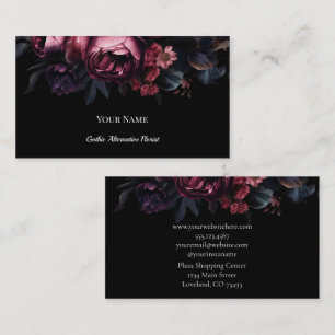 Dark Floral Gothic Alternative Florist Business Card