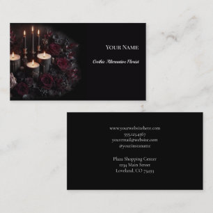 Dark Floral Gothic Alternative Florist Business Card