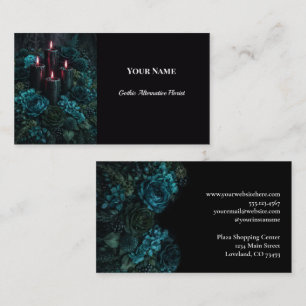 Dark Floral Gothic Alternative Florist Business Card