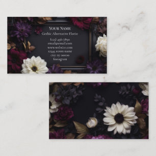 Dark Floral Gothic Alternative Florist Business Card