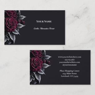 Dark Floral Gothic Alternative Florist Business Card