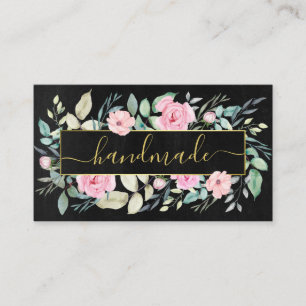 Dark Floral Handmade Bath Body Spa Soap Candle Business Card