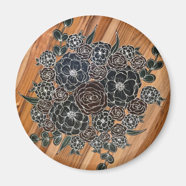 Dark Floral Magnet (Front)