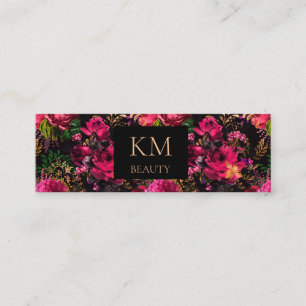 Dark Floral Mobile Beauty  Mini Business Card