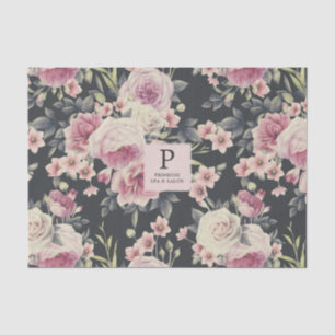 Dark Floral on Black Logo Tissue Paper