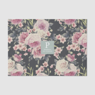 Dark Floral on Black Logo Tissue Paper