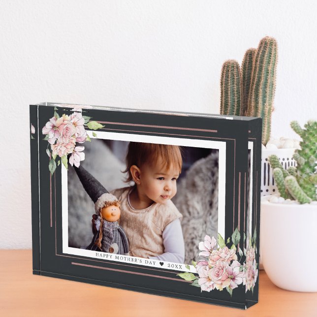 Dark Floral on Black | Mother's Day Photo Block (Creator Uploaded)