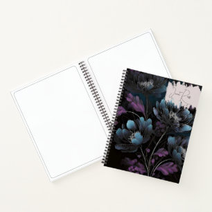 Dark floral Personalised sketchbook Notebook