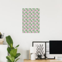Dark Floral Seamless Pattern Pink Flowers Green Le